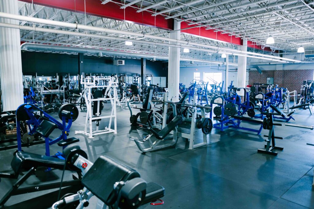 Main Gym area with free weight machines
